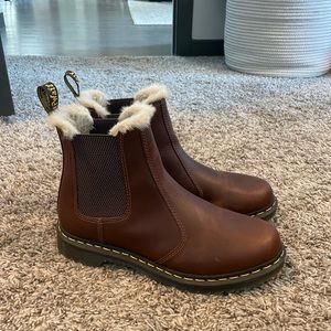 Dr. Martens faux fur lined chelsea boots